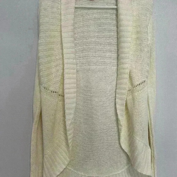 Lilly Pulitzer Cream Open Front Shawl Collar Cardigan Sweater Size S - Picture 3 of 5